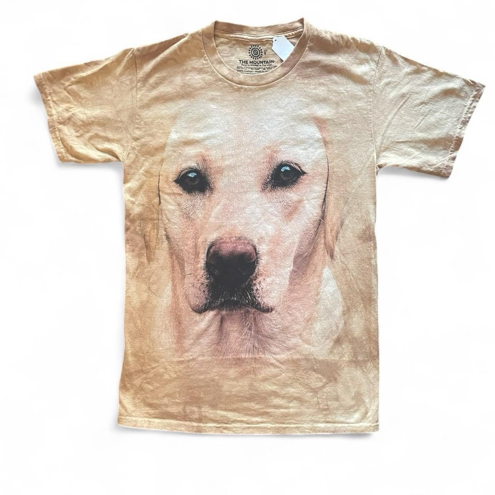 The Mountain Tan T-Shirt With Dog Art